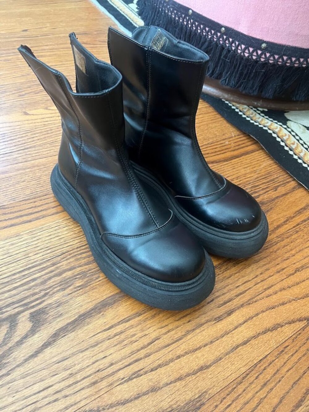 ALOHAS Vegan Leather Chunky Boots- Size 40